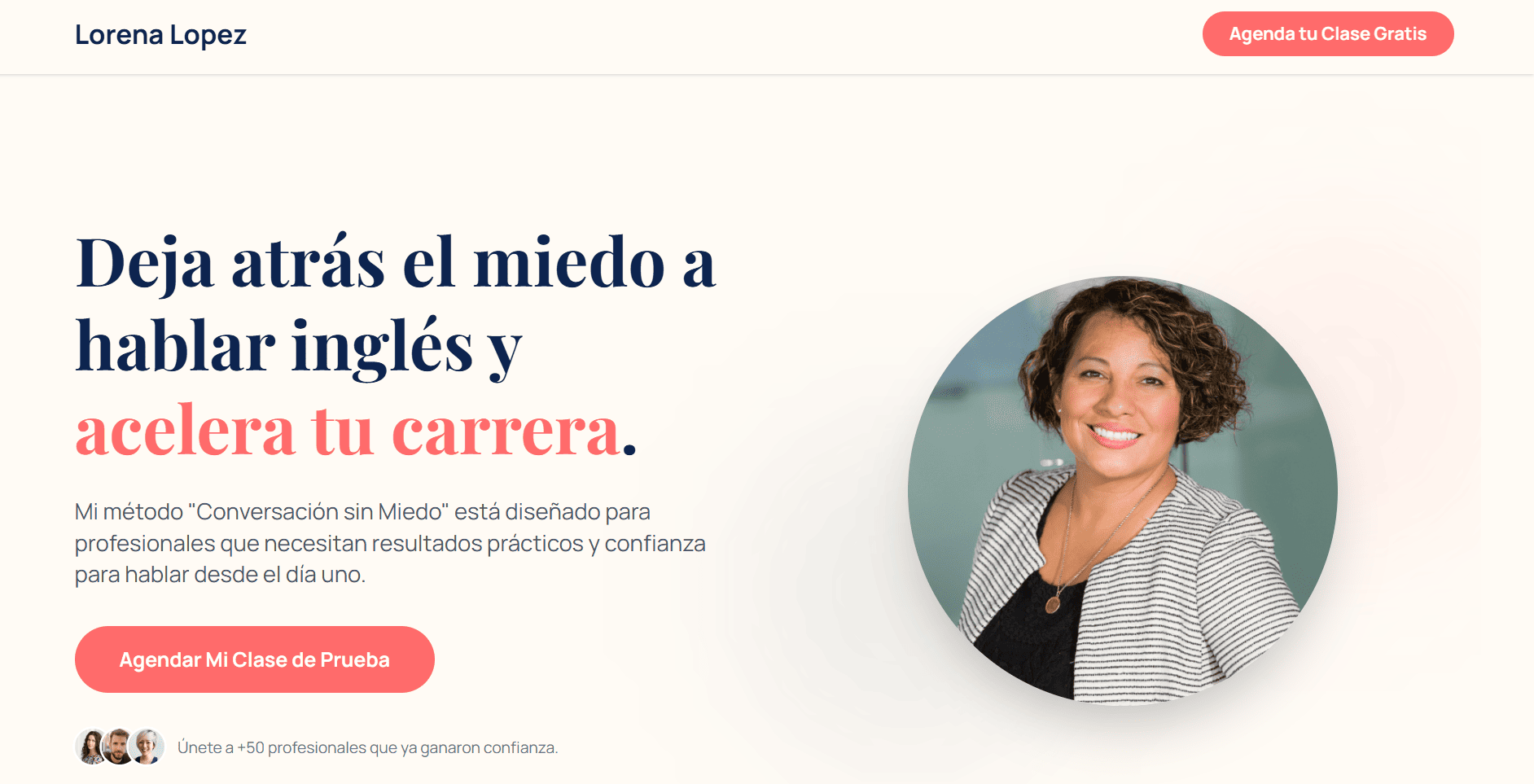 Imagen de Sitio Web para Profesora de Inglés